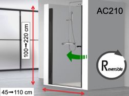 Porte de douche, battante - AC210 BLACK