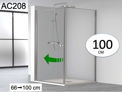 Hoekdouche scherm, een draaideur en een vaste 100 cm - AC 208