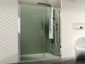 Porte de douche battante, avec verre fixe en faade, 25 cm - AC 205