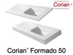 Plan vasque postformé, 50 x 100 cm,  en Corian ® - FORMADO 50