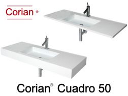 Wastafel, 50 x 100 cm, in Corian Â® - CUADRO 50