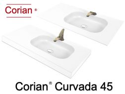 Plan vasque, 50 x 100 cm, en Corian ® - CURVADA 45