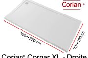 Receveur de douche, évacuation angle droit - CORIAN ® CORNER DROITE