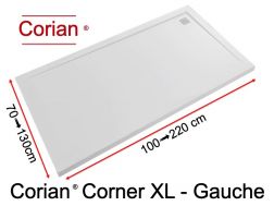 Receveur de douche, évacuation angle gauche - CORIAN ® CORNER GAUCHE