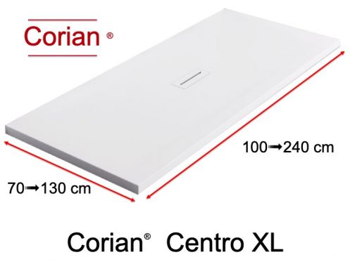 Brusebakke, centralt afløb - CENTRO XL Corian ®