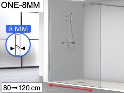 Paroi de douche, 90x195 cm, verre fixe de 8 mm - ONE-8MM