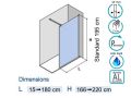 Paroi de douche, verre fixe de 10 mm - OT2010