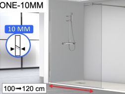 Paroi de douche, 100x195 cm, verre fixe de 10 mm - ONE-10MM