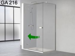 Porte de douche battante, sur fixe, avec fixe latéral - GA216
