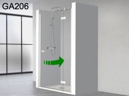 Porte de douche battante, avec verre fixe en façade - GA206