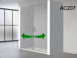 Porte de douche double, battante, sur mesure - AC207