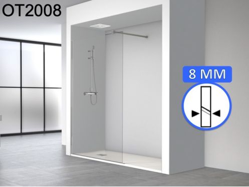 Douchescherm, 8 mm vast glas - OT2008