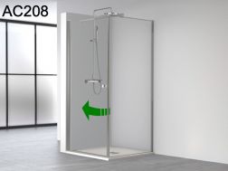 Paroi de douche d'angle, une porte battante et un fixe - AC208
