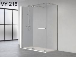 Cabine de douche, porte coulissante, panneau latéral fixe - VY216