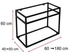Structure acier noir ou blanc, pour lavabo suspendu, sur mesure - ATELIER ZE60