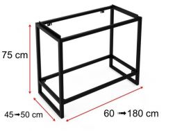 Structure acier, sur pieds, pour lavabo, finitions noir ou blanc, sur mesure - ATELIER ZE75