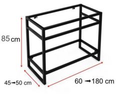 Structure acier, sur pieds, pour lavabo, finitions noir ou blanc, sur mesure - ATELIER ZE85