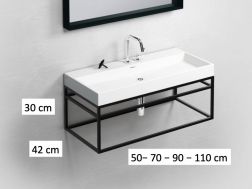 Structure noir, suspendu, pour plan vasque, profondeur 42 cm - FRAME