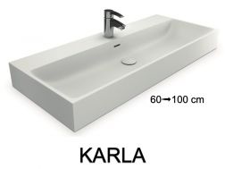 Vasque, suspendue ou à poser, en résine minérale - KARLA