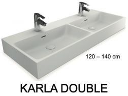 Vasque, suspendue ou à poser, en résine minérale - KARLA DOUBLE