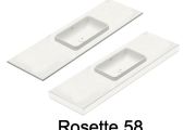 Wastafel, wandhangend of aanrechtblad, in minerale hars - ROSETTE 58