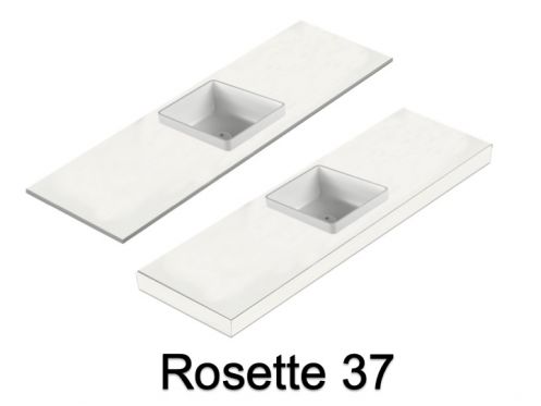 Wastafel, wandhangend of aanrechtblad, in minerale hars - ROSETTE 37