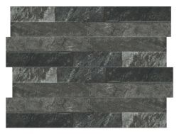 Ordino Black 8 x 44.2 cm - Carrelage mural effet parement pierre