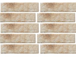 Tiziano Crema 7 x 28 cm - Carrelage mural effet brique de parement