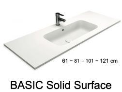 Bordplade med integreret hÃ¥ndvask, i Solid-Surface - BASIC