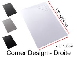 Receveur de douche, évacuation angle droit - CORNER DESIGN DROITE 145