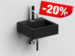 -20__percent__ Lave mains, 27 x 28 cm, en céramique anthracite mat - FLUSH 1