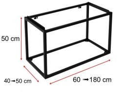 Structure acier noir ou blanc, pour lavabo suspendu, sur mesure - ATELIER ZE50