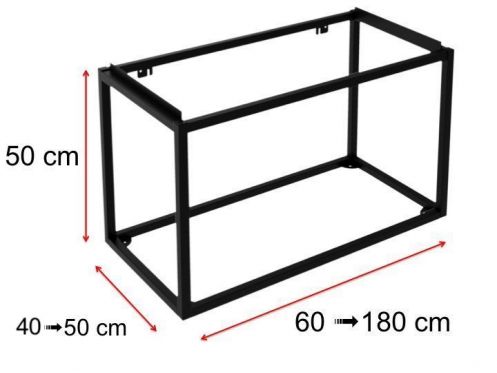 Structure acier noir ou blanc, pour lavabo suspendu, sur mesure - ATELIER ZE50