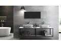Structure acier noir ou blanc, pour lavabo suspendu, sur mesure - ATELIER ZE50