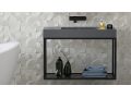 Structure acier noir ou blanc, pour lavabo suspendu, sur mesure - ATELIER ZE50