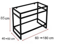 Structure acier, sur pieds, pour lavabo, finitions noir ou blanc, sur mesure - ATELIER ZE85