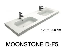 Plan vasque, suspendue ou à poser, en résine minérale - MOONSTONE DOUBLE F5