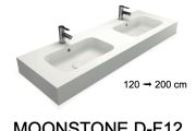 Plan vasque, suspendue ou à poser, en résine minérale - MOONSTONE DOUBLE F12