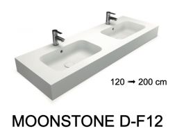 Plan vasque, suspendue ou à poser, en résine minérale - MOONSTONE DOUBLE F12