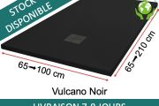 Receveurs de douche, résine Acrystone®, sur mesure ou recoupable - VULCANO Noir 120