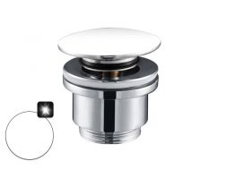 Bonde de lavabo push up céramique blanc brillant