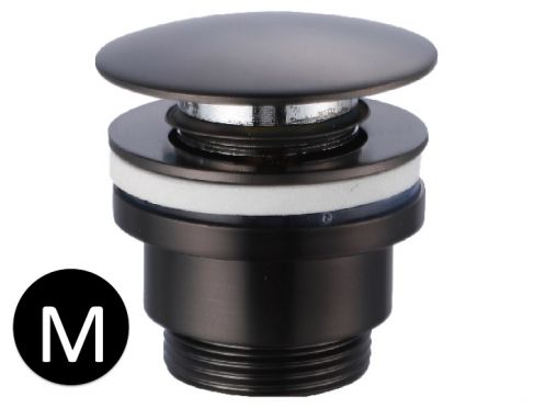 Matte black push-up basin waste
