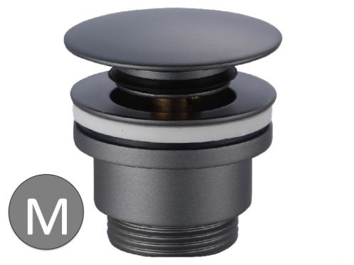 Bonde de lavabo push up gris mat