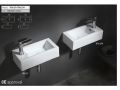 Lave mains rectangulaire, 50x26 cm, robinetterie  droite -