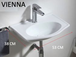 Vasque lavabo 53x40 cm, en céramique blanc - VIENNA