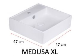 Vasque lavabo 47x47 cm, en céramique blanc - MEDUSA XL