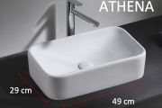 Håndvask, 48x29 cm, i hvid keramik - ATHENA