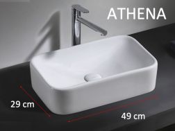 Vasque lavabo 48x29 cm, en céramique blanc - ATHENA