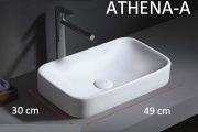 Vasque lavabo 49x30 cm, en céramique blanc - ATHENA-A