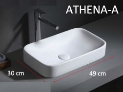 Vasque lavabo 49x30 cm, en céramique blanc - ATHENA-A